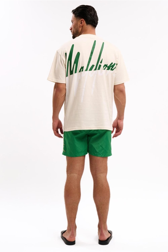 MEN SPLIT SWIM SHORTS MM1 HS25 21 508 GREEN/WHITE